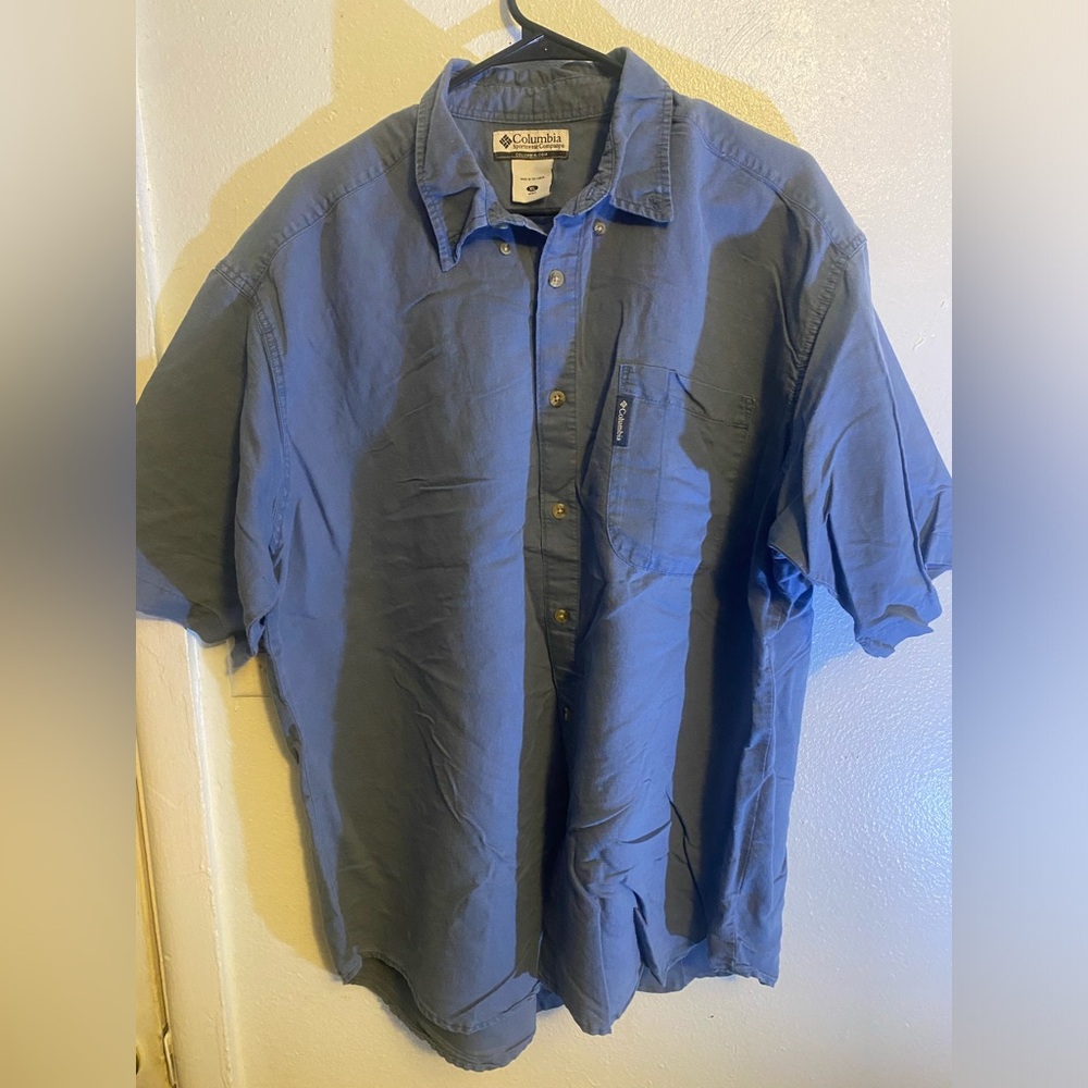 Columbia Men’s Short Sleeve Button-Down Shirt - Navy Blue